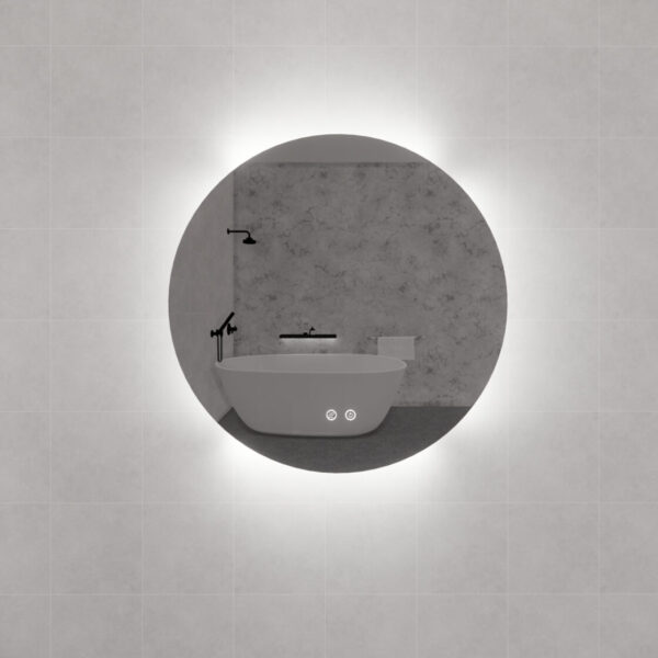 Pure Living Round Frameless LED Mirror