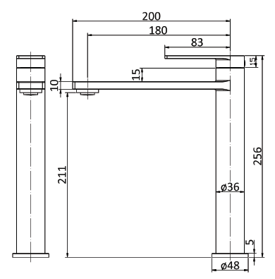 Pure Living Brass Classic Tall Basin Mixer