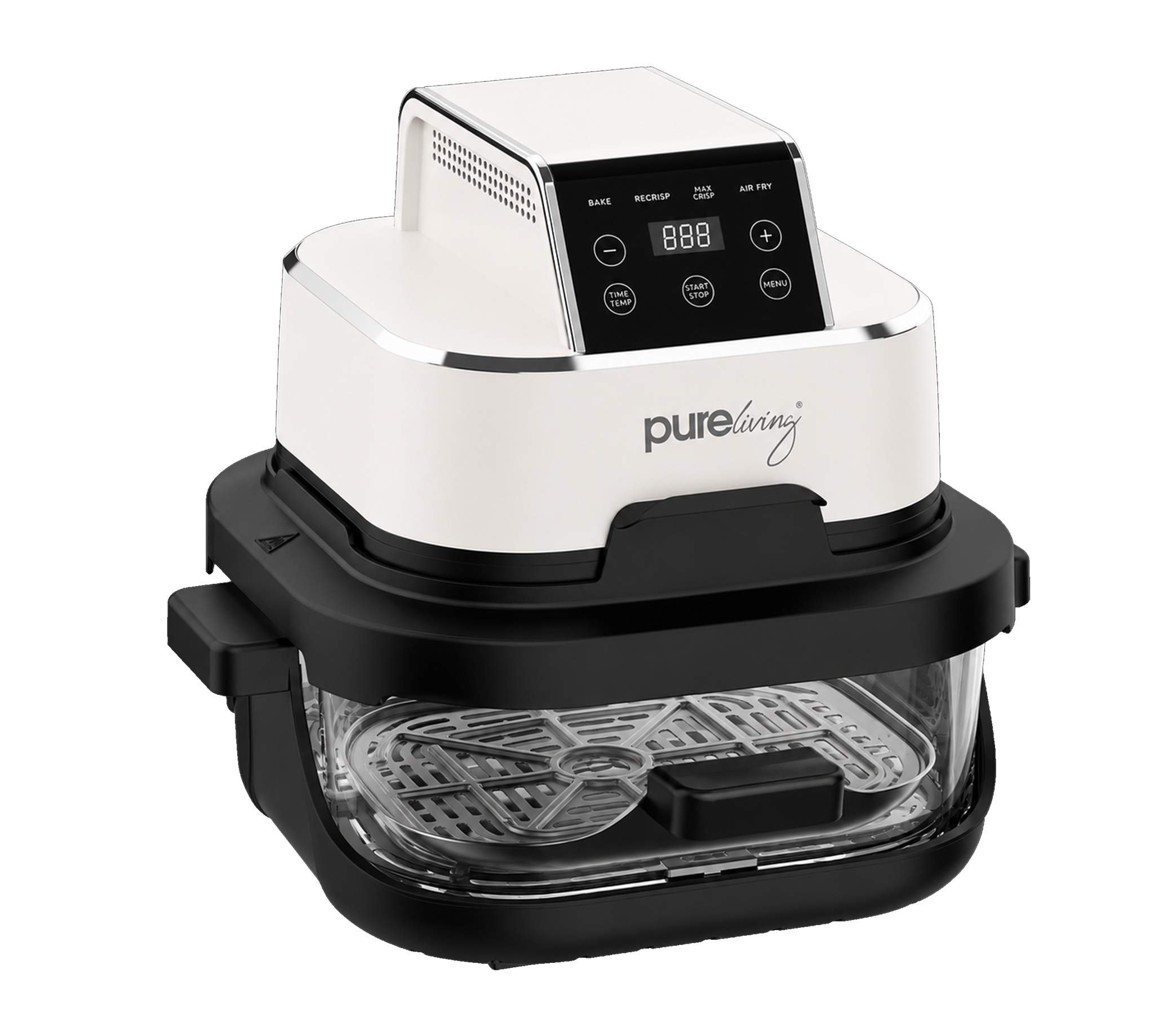 Pure Living Dual Glass Multi-Purpose Air Fryer - White