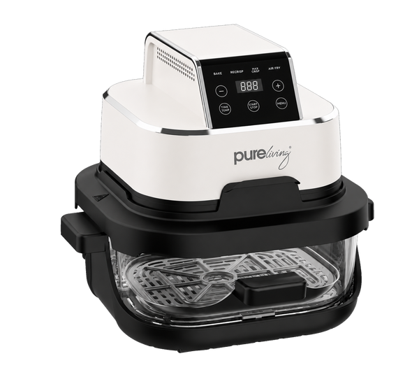 Pure Living Dual Glass Multi-Purpose Air Fryer - White