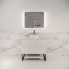 Pure Living Bali Freestanding Vanity with Carrara Top - Matt White
