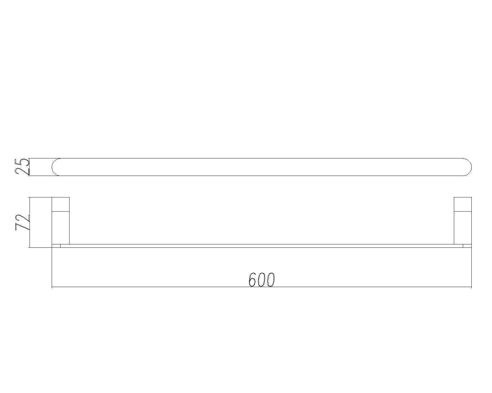 Pure Living 600mm 304 Stainless Steel Single Towel Rail