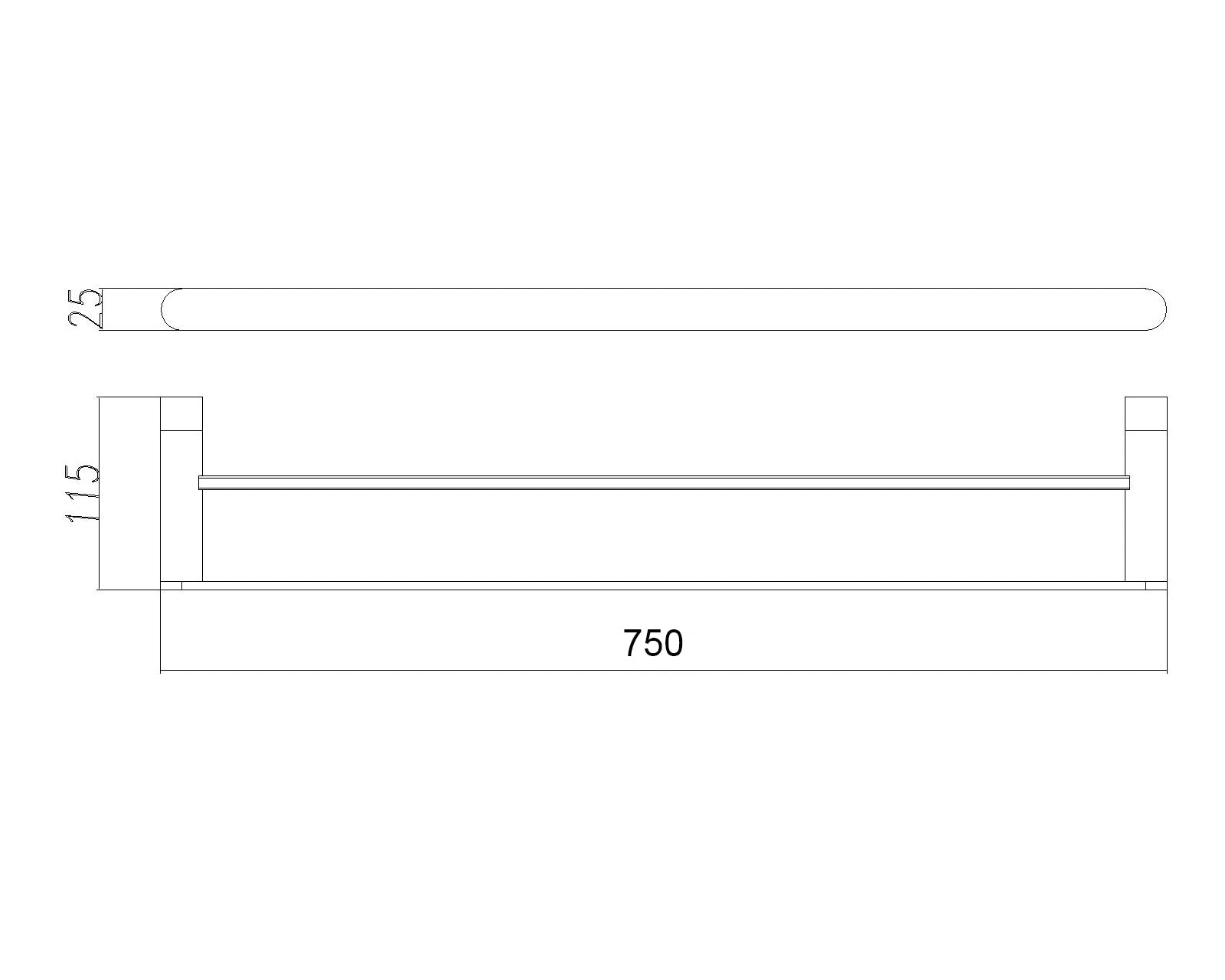 Pure Living 750mm 304 Stainless Steel Double Towel Rail