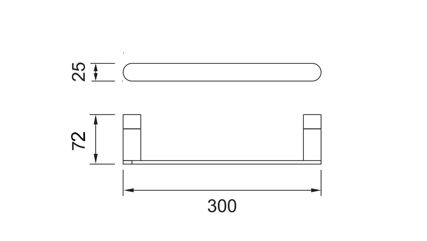 Pure Living 300mm 304 Stainless Steel Hand Towel Rail