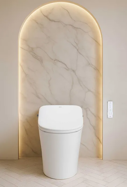 Pure Living Rimless Vortex Flush Toilet Suites with Smart Bidet Seat