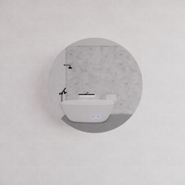 Pure Living Round Frameless LED Mirror