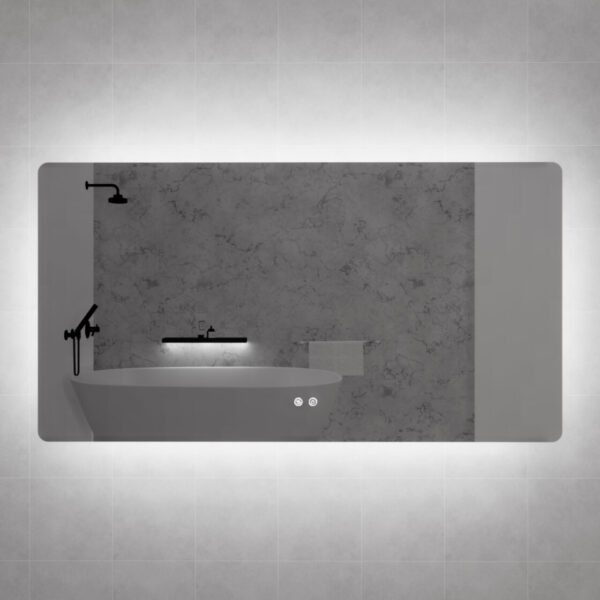 Pure Living Rectangle Frameless LED Mirror