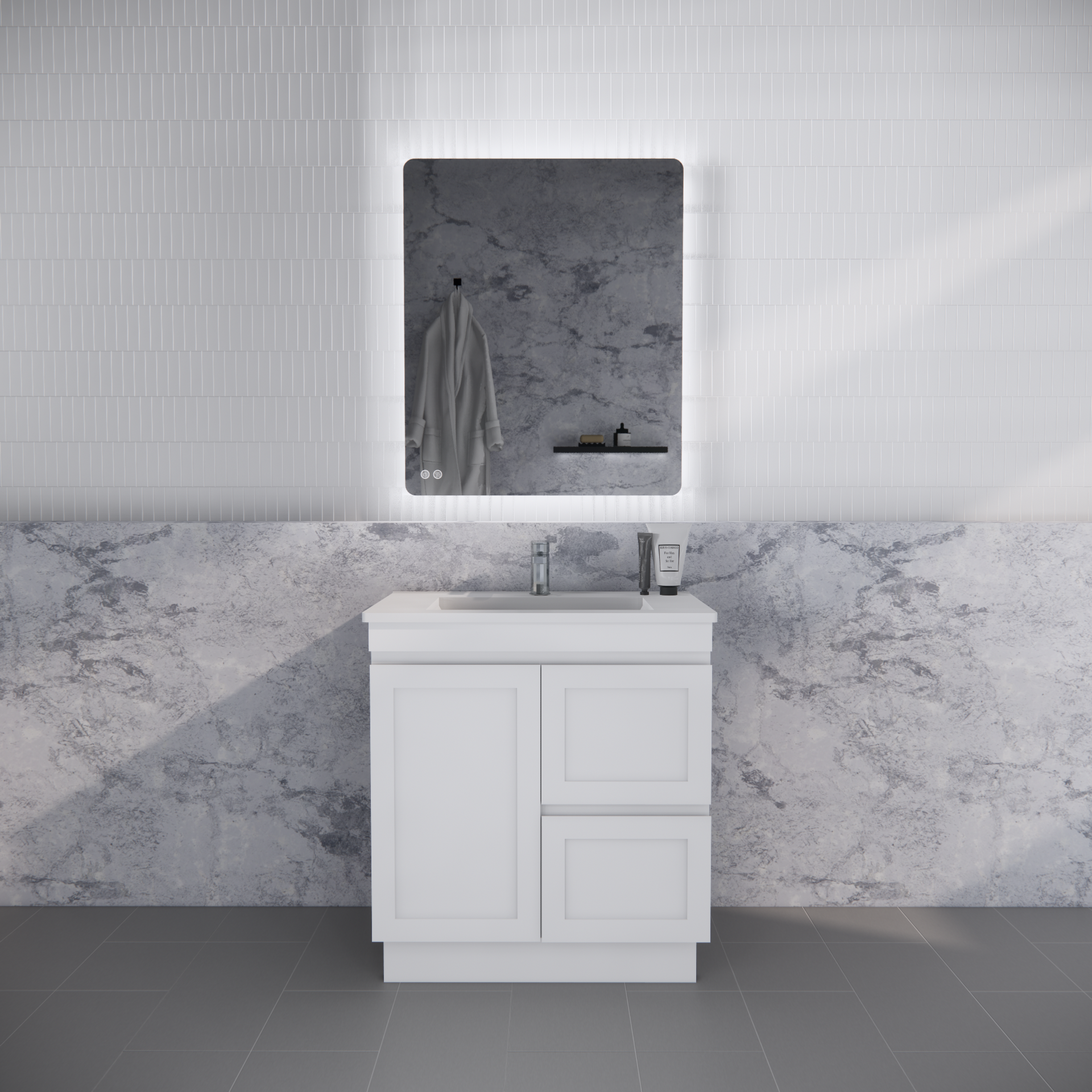 Pure Living Miami Freestanding Vanity with Ceramic Top