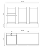 Pure Living Miami Freestanding Vanity with Ceramic Top