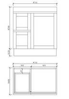 Pure Living Miami Freestanding Vanity with Ceramic Top