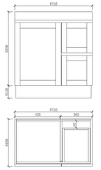 Pure Living Miami Freestanding Vanity with Ceramic Top