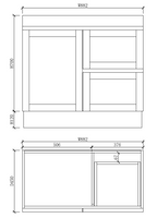 Pure Living Miami Freestanding Vanity with Ceramic Top